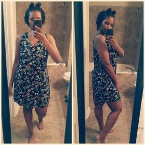 Black Floral Print Dress